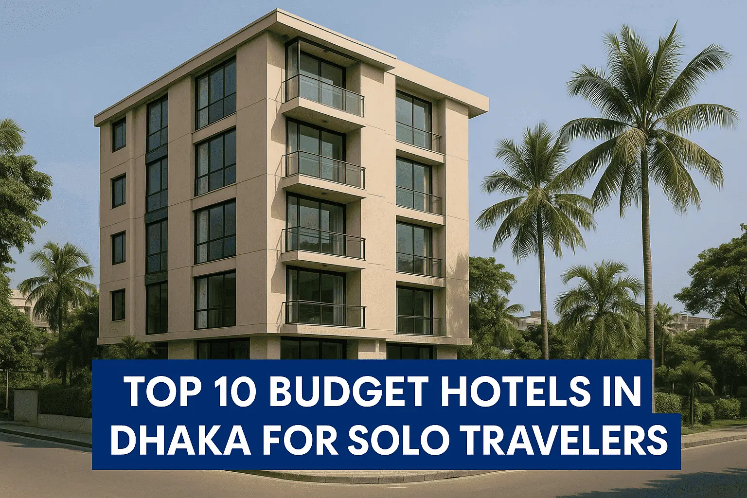 A baige color building in bg with texxt top 10 budget hotels in dhaka for solo travelers